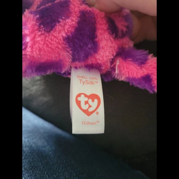 Ty Beanie Boos Gilbert Giraffe 10" Pink Purple Green Sparkle Eyes Plush Animal - Picture 4 of 4